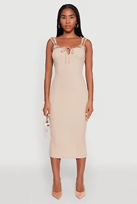 Womens Iris Two Tone Tie Front Tank Dress, S