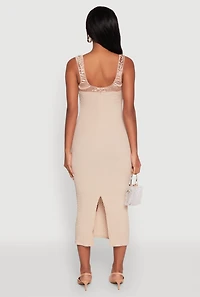 Womens Iris Two Tone Tie Front Tank Dress, L
