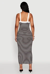 Womens Iris Striped Halter Midi Dress, Multi,
