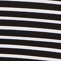 Ribbed Knit Side Slit Striped Midi Dress