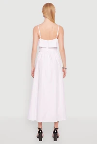 Haute Monde Ruffle Overlay Belted Maxi Dress