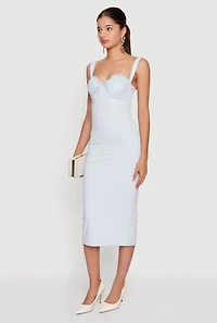 Lace Detail Bustier Midi Dress