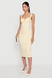 Lace Detail Bustier Midi Dress