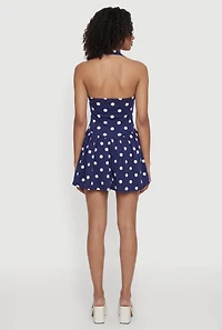 Polka Dot Halter Mini Dress