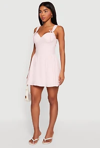 Tie Strap Mini Skater Dress