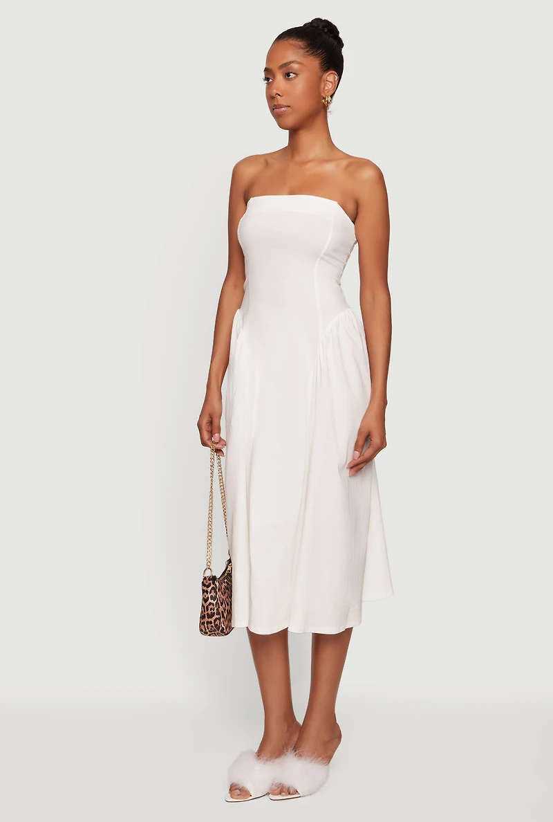 Corset Strapless Midi Dress