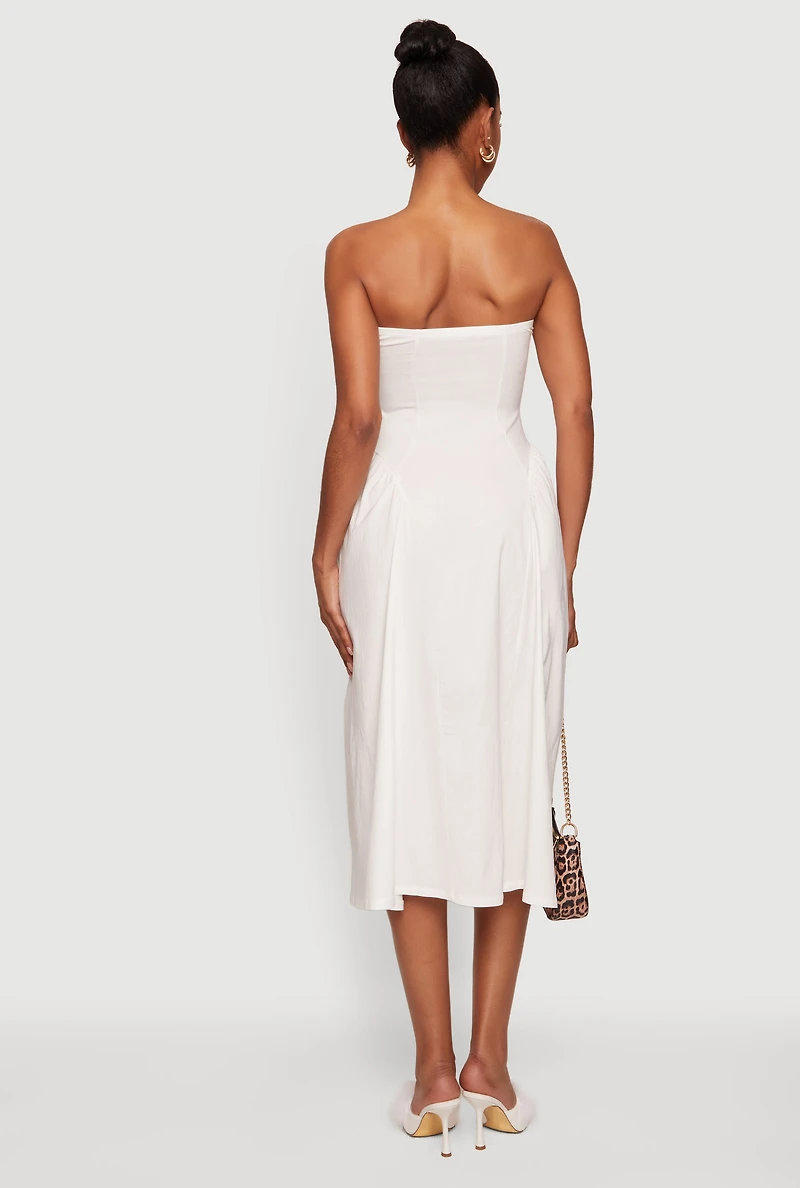 Corset Strapless Midi Dress