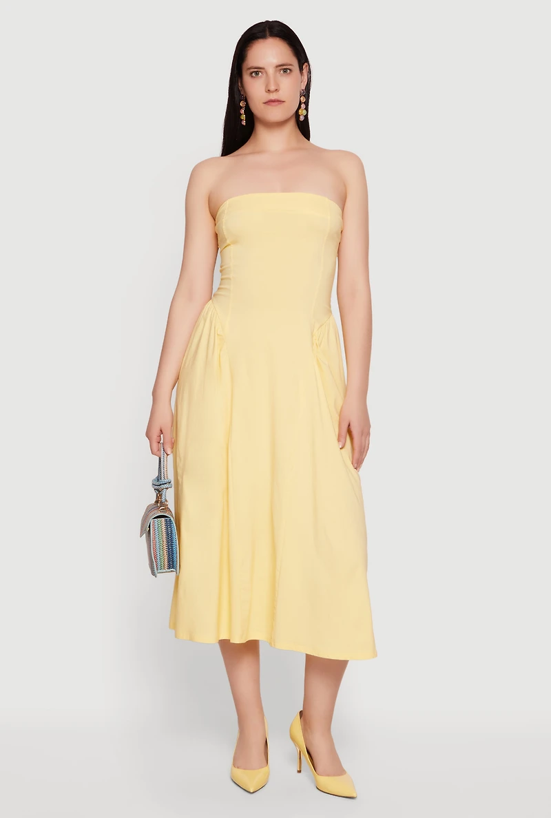 Corset Strapless Midi Dress