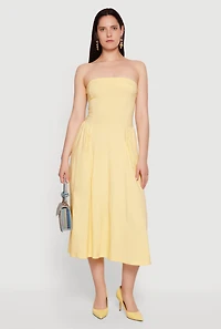 Corset Strapless Midi Dress
