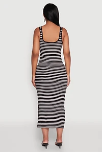 Womens Striped Side Slit Tank Dress, Multi, Size S