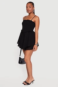 Ruffle Tiered Smocked Skater Dress with Shorts Lining