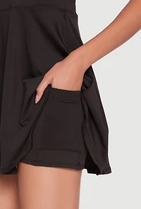 Womens Trendy Criss Cross Back Scoop Neck Tennis Dress,