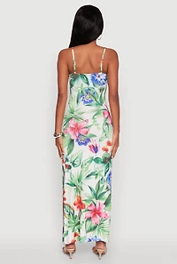 Womens Haute Monde Sleeveless Scoop Neck Floral Maxi Dress, Multi, Size S