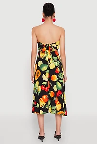 Womens Almost Famous Assorted Fruit Smocked Dress, Multi, Size M