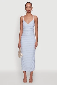 Womens Madden Girl Lace Detail Side Slit Cami Dress, Blue, Size S