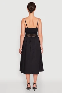 Womens Almost Famous Crochet Empire Waist Midi Dress, Black, Size XL