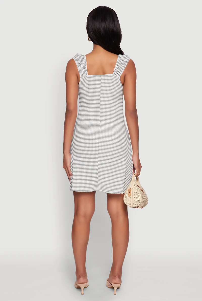 Madden Girl Square Neck Tie Front Mini Dress