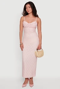 Lace Cowl Neck Sweetheart Neckline Keyhole Back Dress
