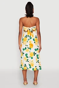 Womens Almost Famous Floral Print Smocked Midi Dress, Multi,
