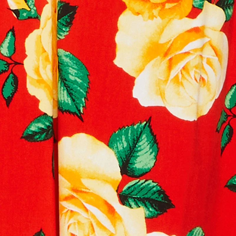 Almost Famous Floral Print Smocked Midi Dress