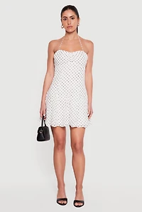Halter Neck Polka Dot Mini Dress