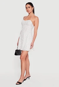 Halter Neck Polka Dot Mini Dress