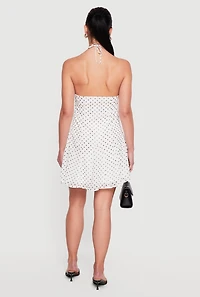 Halter Neck Polka Dot Mini Dress