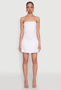 Womens Almost Famous Convertible Bubble Hem Dress, White,