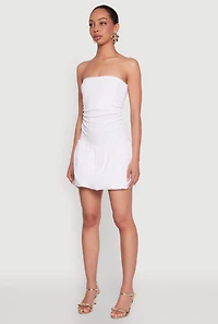 Womens Almost Famous Convertible Bubble Hem Dress, White,