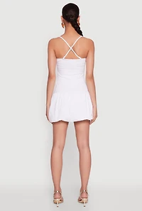 Womens Almost Famous Convertible Bubble Hem Dress, White,