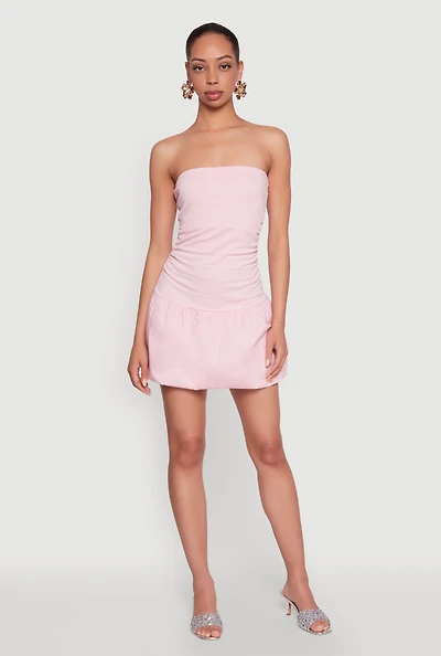 Womens Almost Famous Convertible Bubble Hem Dress,