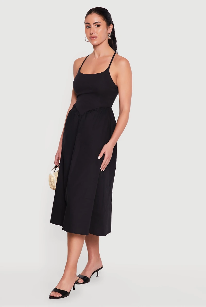 Almost Famous Criss Cross Back Sleeveless Midi Dress