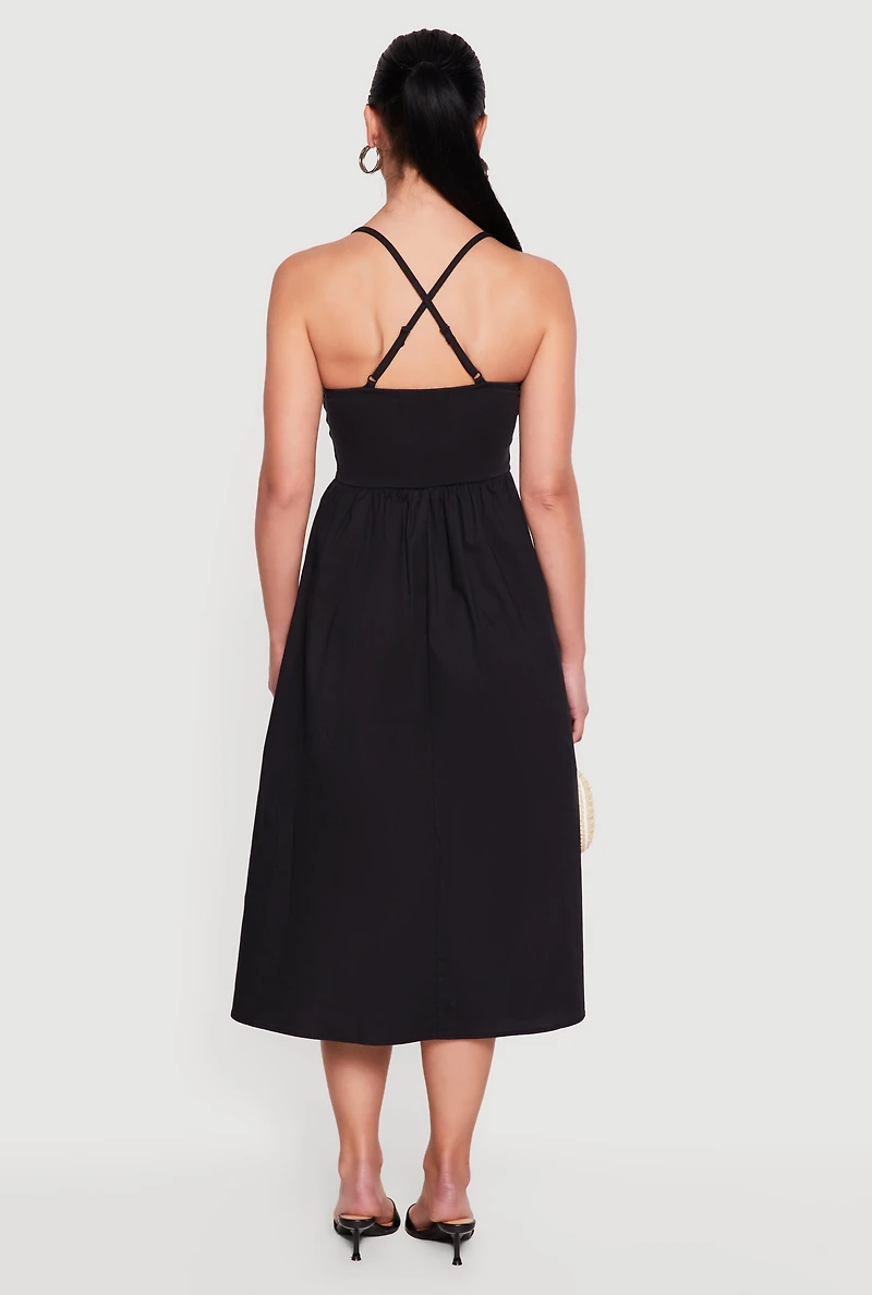 Almost Famous Criss Cross Back Sleeveless Midi Dress