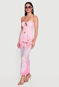 Almost Famous Starfish and Seashell Print Maxi Dress