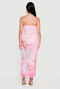 Almost Famous Starfish and Seashell Print Maxi Dress