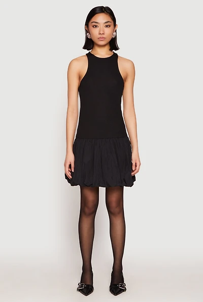 Womens Almost Famous Racerback Tank Bubble Hem Dress,
