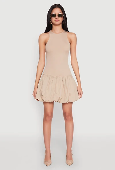 Almost Famous Racerback Tank Bubble Hem Dress