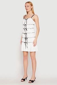 Womens Almost Famous Bow Contrast Tiered Dress, White,