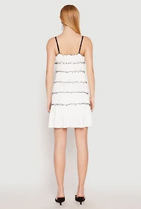Womens Almost Famous Bow Contrast Tiered Dress, White,