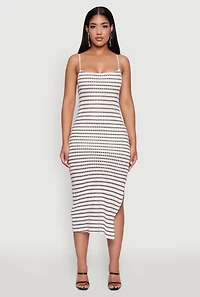 Womens Madden Girl Striped Textured Knit Cami Dress, Multi, Size L