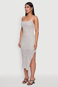 Womens Madden Girl Striped Textured Knit Cami Dress, Multi, Size L