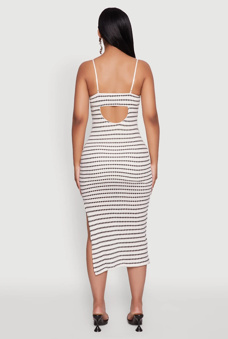 Womens Madden Girl Striped Textured Knit Cami Dress, Multi, Size L