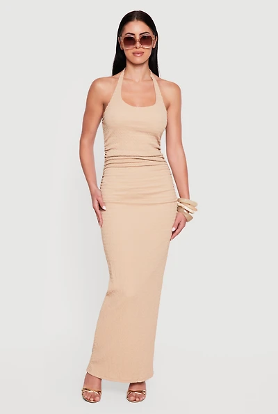 Almost Famous Halter Neck Bodycon Maxi Dress