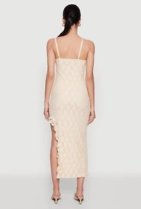 Madden Girl Lace Asymmetrical Dress with Ruffles