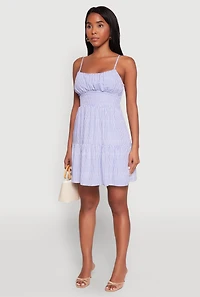 Womens Madden Girl Tiered Sleeveless Empire Waist Dress, Blue,