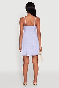 Womens Madden Girl Tiered Sleeveless Empire Waist Dress, Blue, Size L