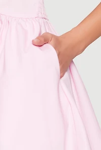 Womens Halter Button Front Skater Dress, Pink, Size S