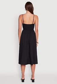 Womens Chic Ribbed Knit Sleeveless Skater Dress, Black, Size XL