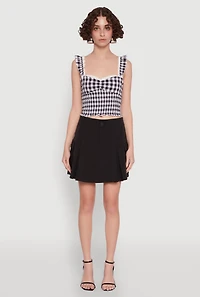 Womens Trendy High Waisted Pleated Skort with Cargo Pockets,