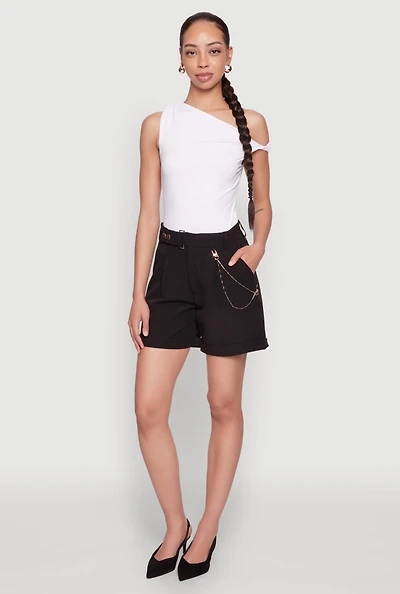 Womens Chain Detail Tailored Shorts,